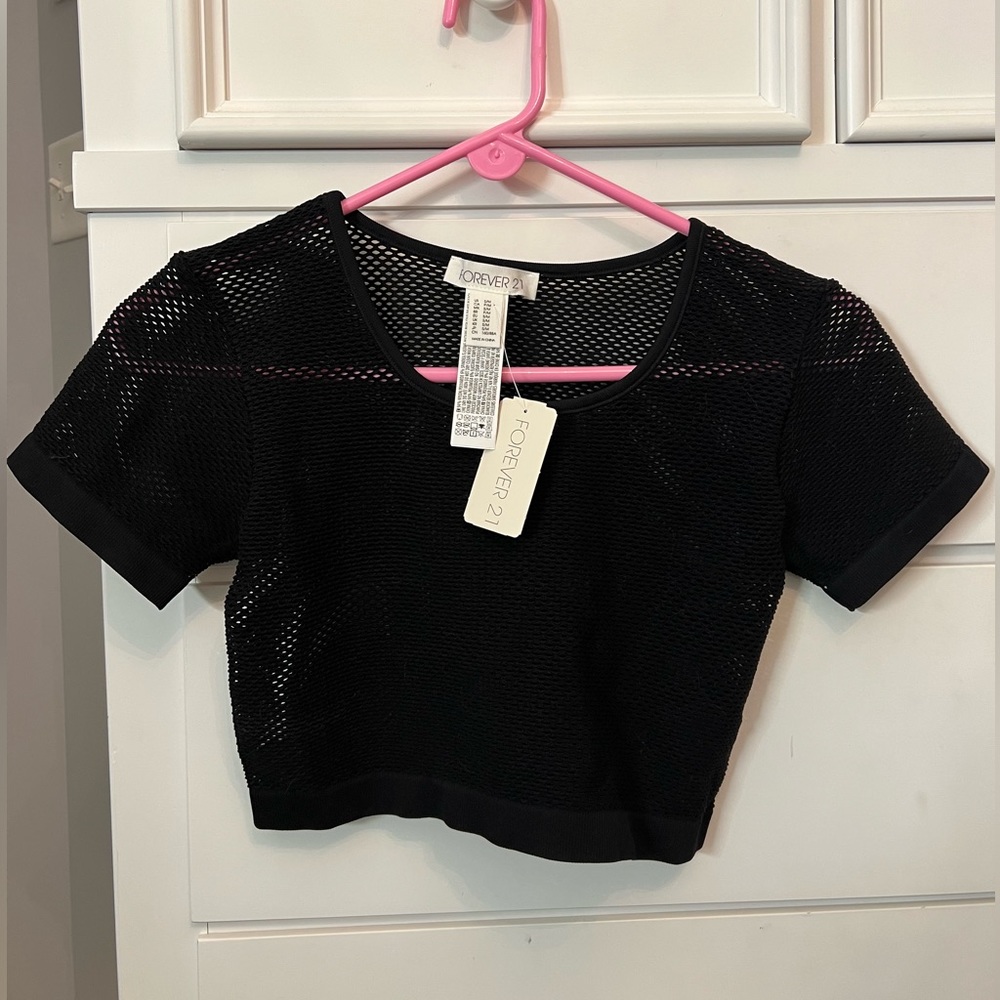 Black Forever 21 Mesh crop top